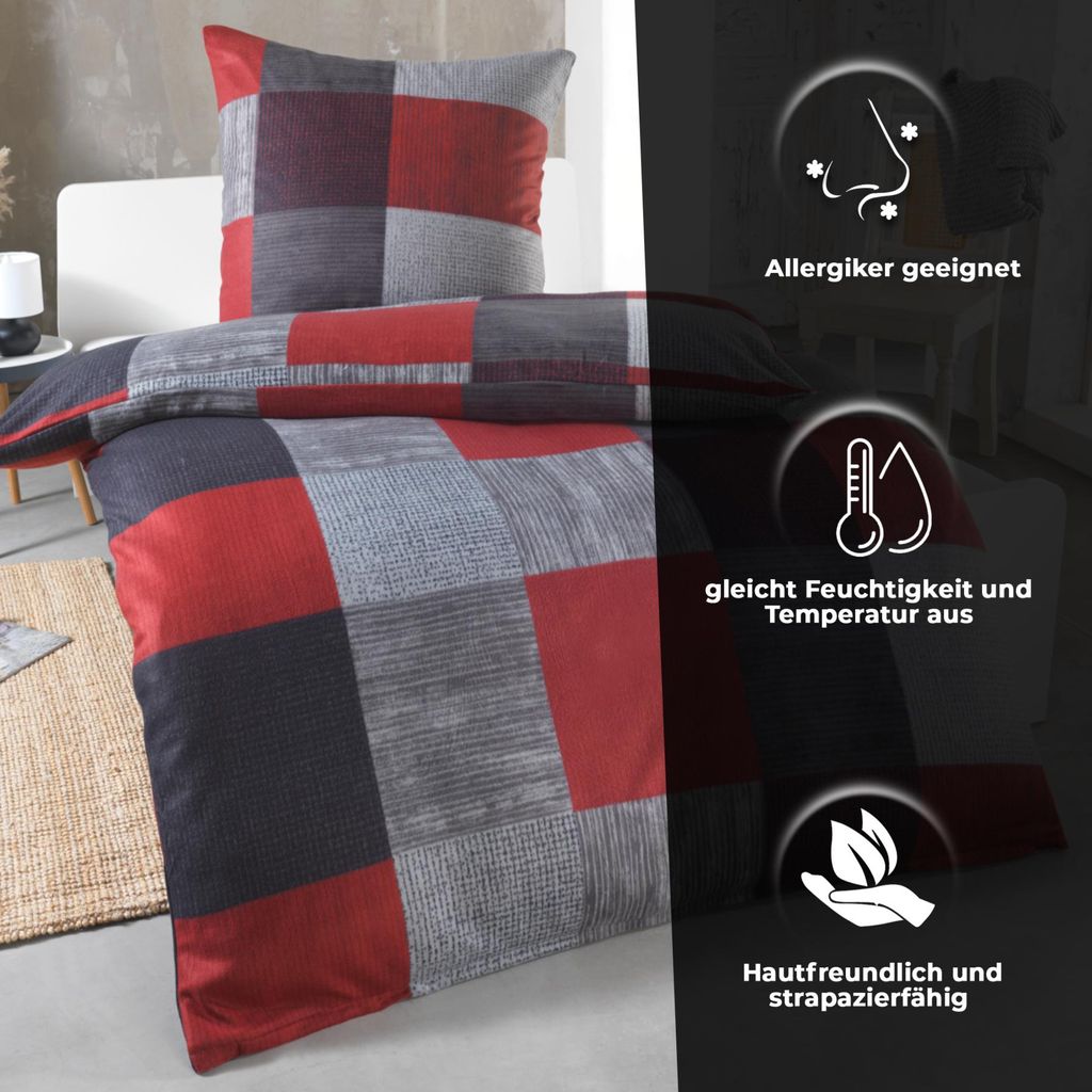 Warme Winter Mikrofaser Termo Fleece Bettwäsche 135x200 Produktbild 