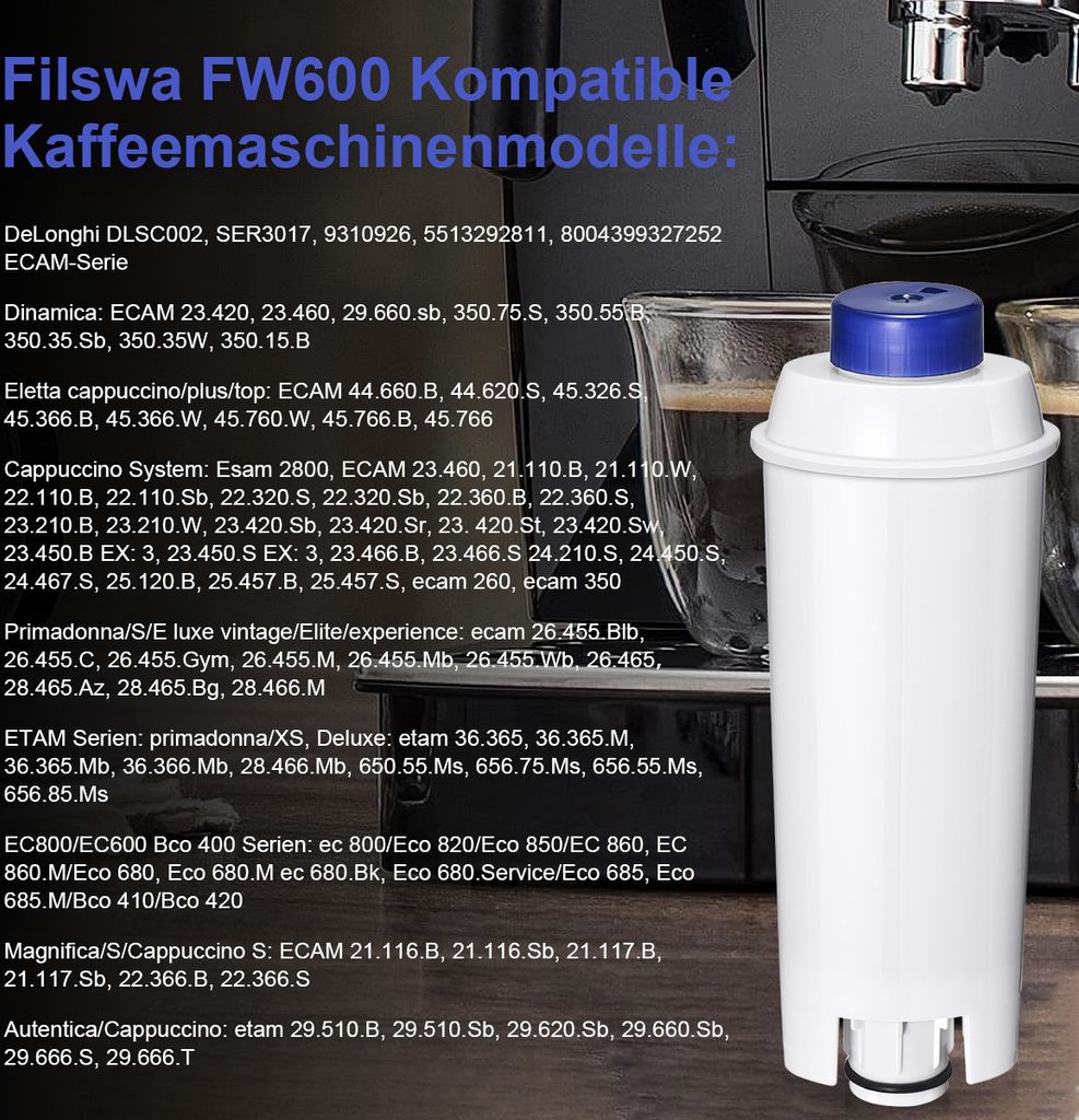 6er Wasserfilter Kaffeevollautomat für Delonghi Produktbild 7