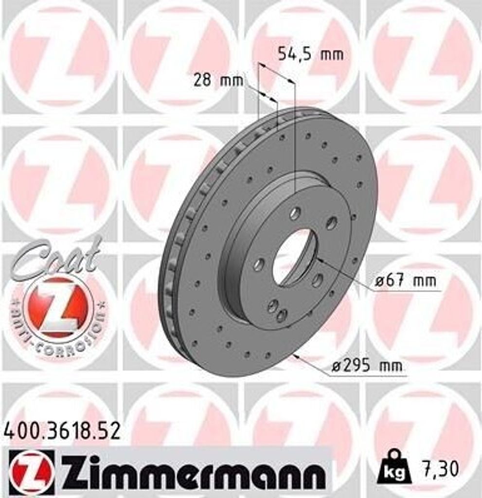 ZIMMERMANN 400.3618.52 - Bremsscheibe für E-Klasse (W211), E-Klasse (S211)