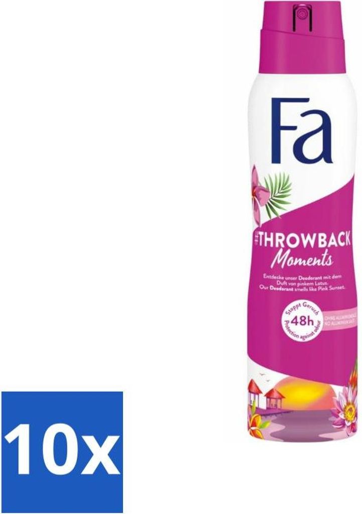 Fa Deodorant Spray Throwback Moments 150 ml - Vorteilspack - 10 Stücke