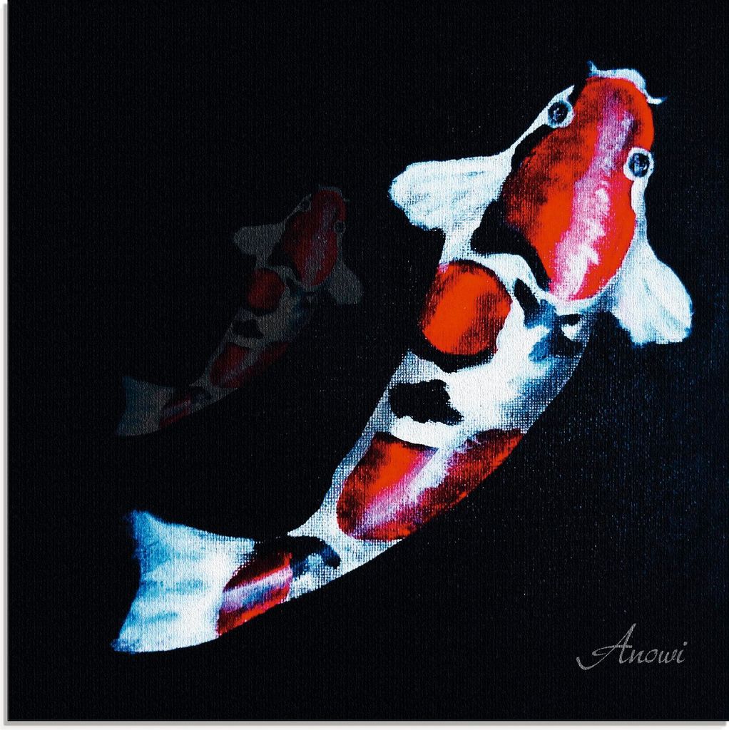 ARTland Glasbild Koi Größe: 20x20 cm