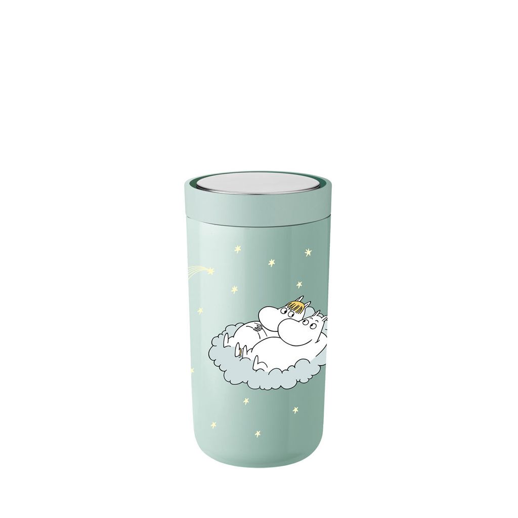 Stelton Thermobecher To Go Click - Moomin Shooting Star, Edelstahl, Kunststoff, Hellblau, 200 ml, 1370-13