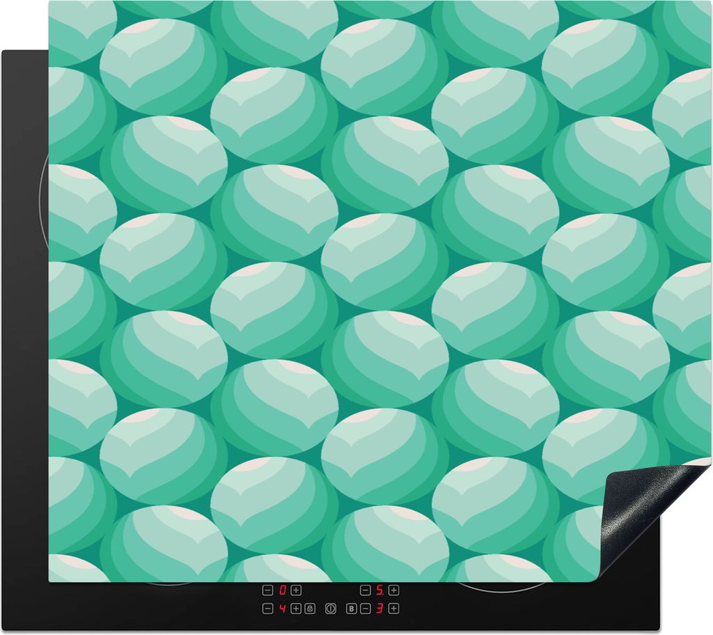 KitchenYeah Herdabdeckplatte Gestaltung - Minze - Ball , 59x52cm, Küche Deko, Glaskeramikkochfeld Herdabdeckung, Abdeckplatte fùr Kochfeld