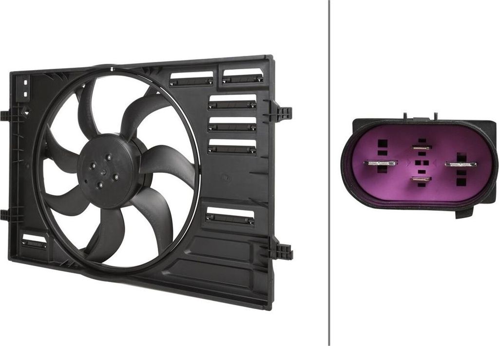 Lüfter Motorkühlung 12 V 500 W 4-polig HELLA für u.a. SEAT LEON
