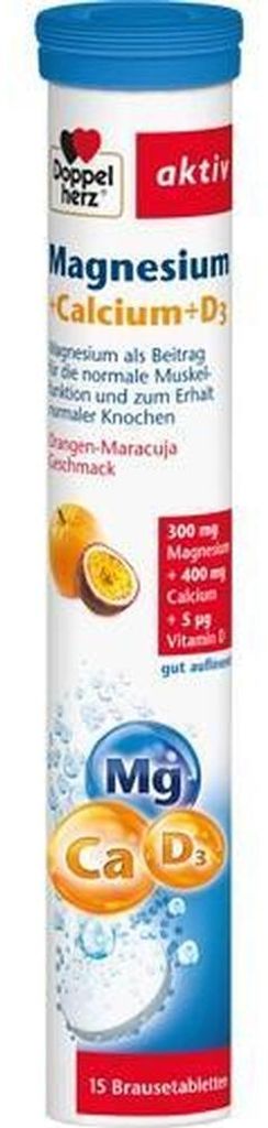 Doppelherz | Magnesium + Calcium + D3 | 15 bruistabletten Productafbeelding 