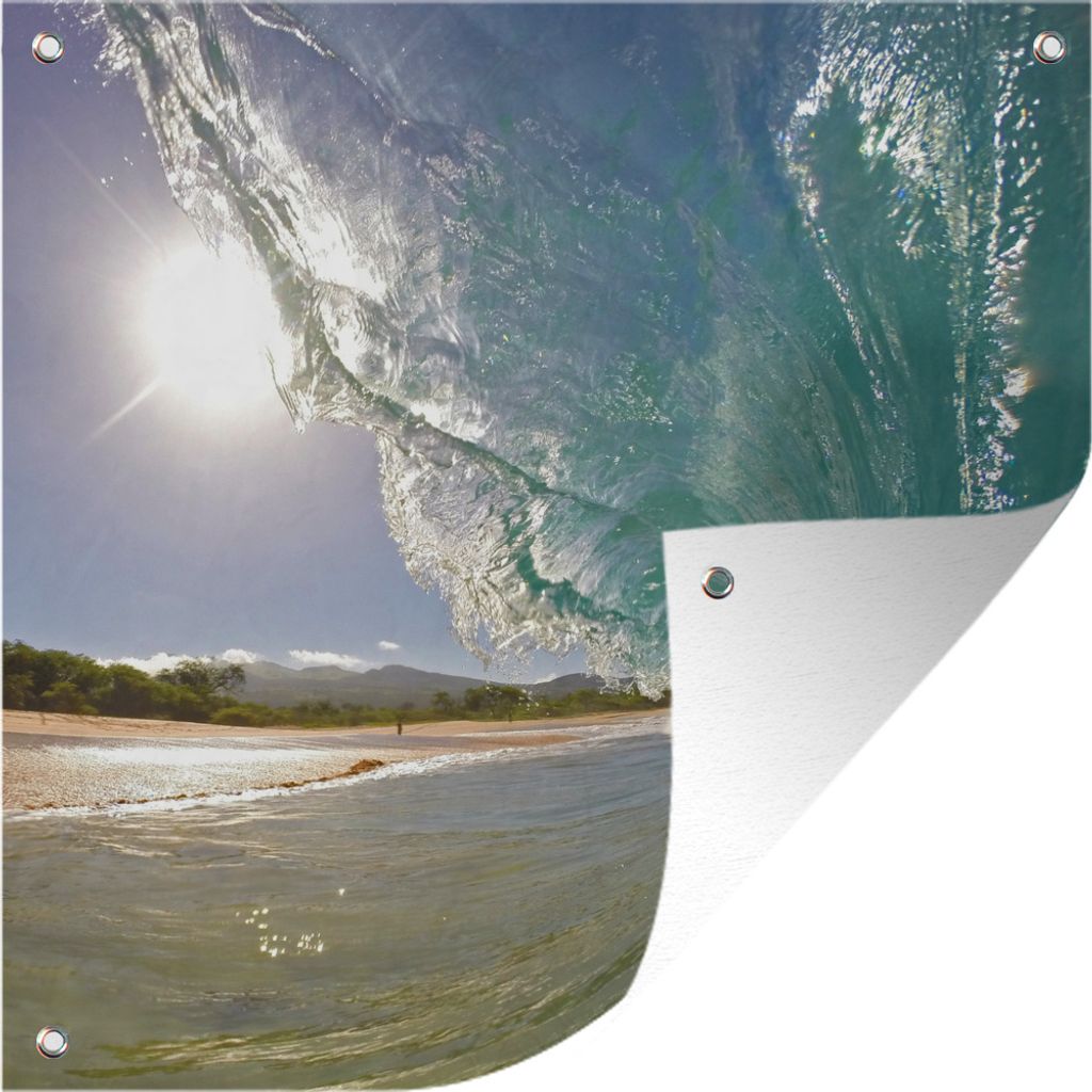 MuchoWow 100x100 cm Outdoor-Poster Gartendeko Sichtschutz Garten Poster für den Garten Waves Oceania Fotodruck