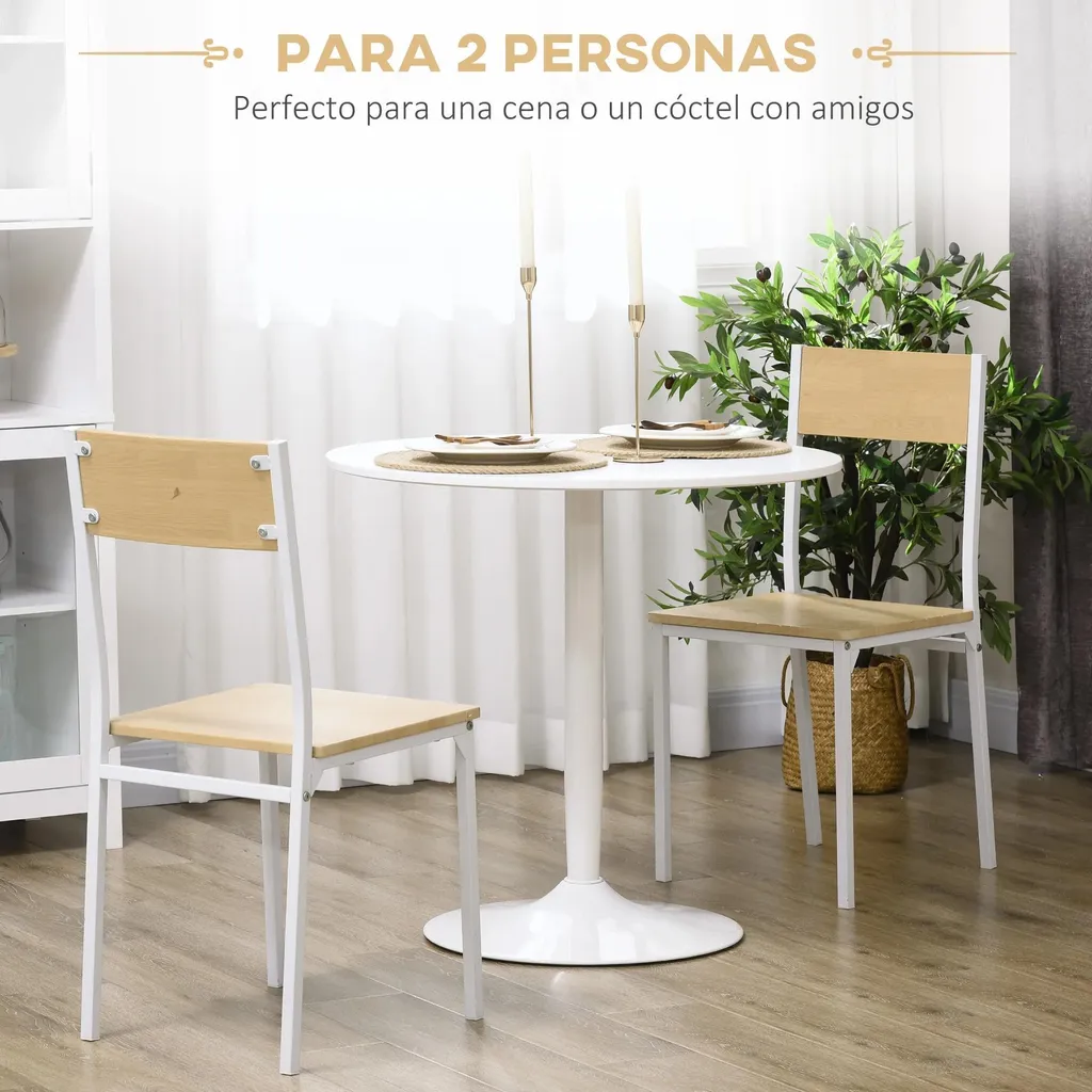 Table ronde 2 personnes blanche : la solution pour petits espaces - 3