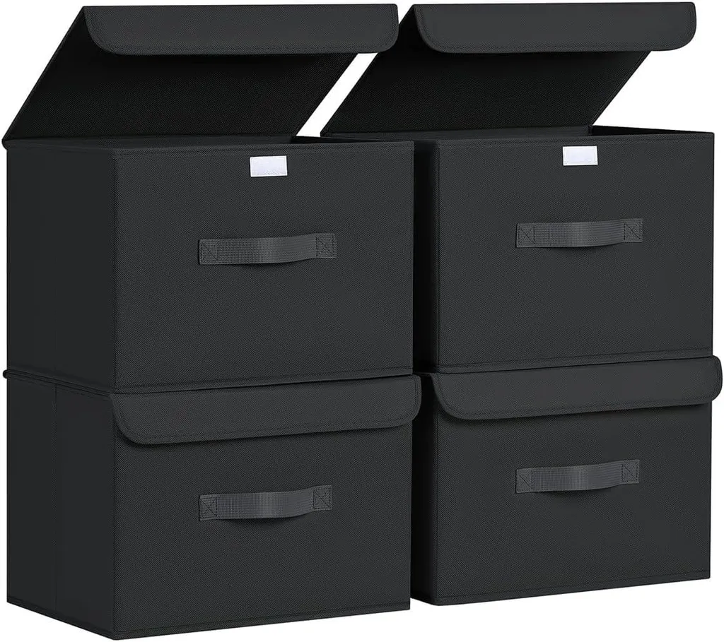 Organisateur d'armoire pour vêtements et livres - 4 Boîtes pliables gris