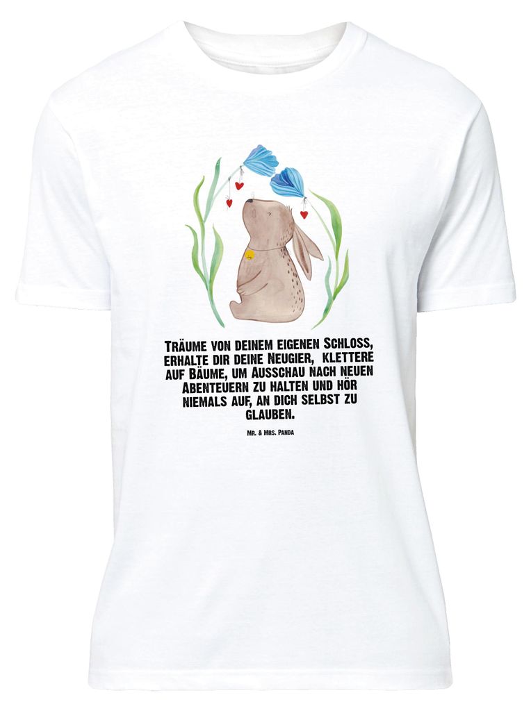 Mr. & Mrs. Panda Größe XL T-Shirt Hase Blume - Weiß - Geschenk, Kaninchen, Taufe, Kindergeburtstag, Ostern, Tshirt, Shirt, Schwangerschaft, mit ...