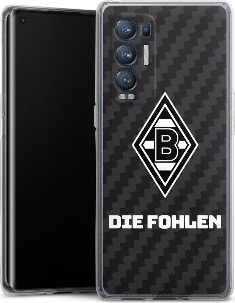 DeinDesign Handyhülle für Oppo Find X3 Neo Silikon Hülle Case Smartphone Schutzhülle Borussia Mönchengladbach Carbon Gladbach