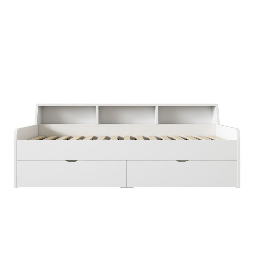 Flieks Holzbett Schlafsofa Sofabett 90x200cm mit 2 Produktbild 
