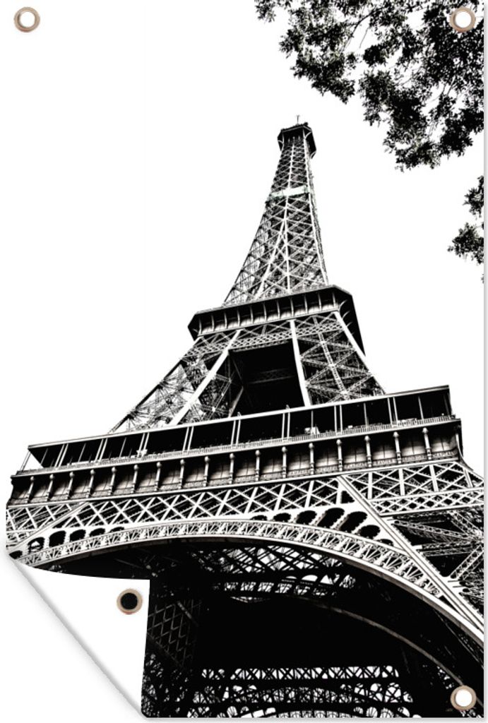 MuchoWow 60x90 cm Outdoor-Poster Gartendeko Sichtschutz Garten Poster für den Garten Der Eiffelturm in Paris, Frankreich