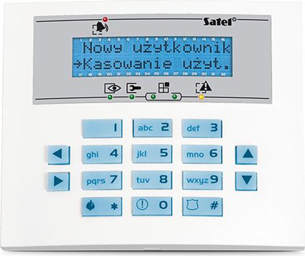 Satel INT-KLCDS-BL, biały, przewodowy, 12 V, -10 - 55 °C, Zdjęcie produktu 