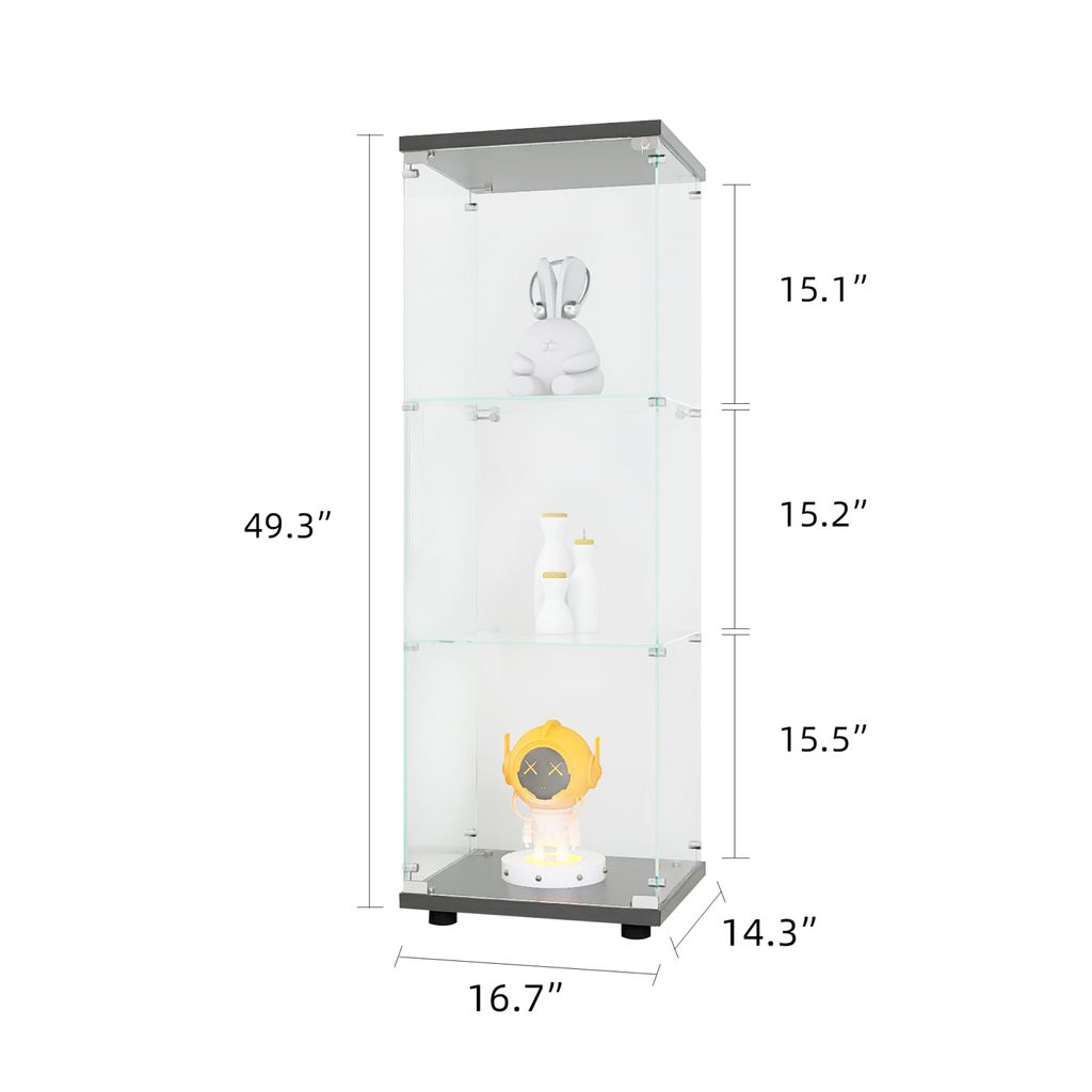 Fortuna Lai Vitrine Glas, 2 Etagen mit Tür und Schloss,5 mm Produktbild 
