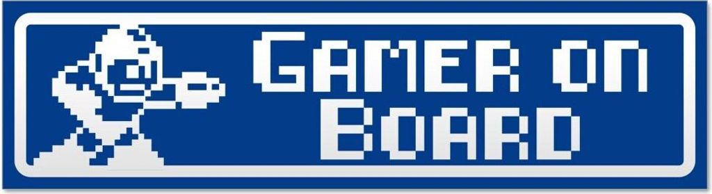 Kiwistar Gamer on Board invertiert Magnetschild Schild magnetisch - 20cm Verkehrsblau - Magnetfolie für Auto PKW Kfz