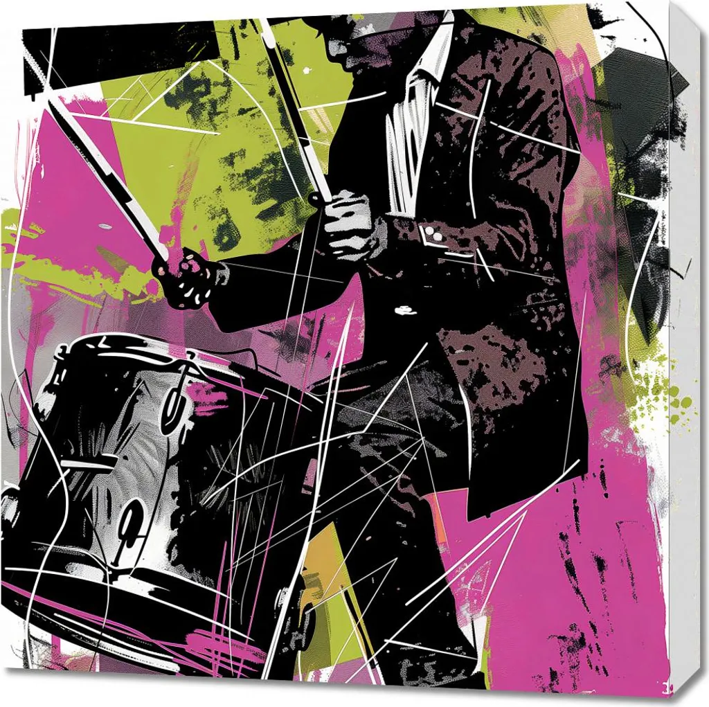 Tableau Image 60 x 60 cm Énergie des percussions - Toile Murale Carrée