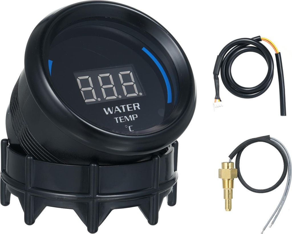 2'' Wassertemperaturanzeige, LED Digitaler Wassertemperaturmesser 20-120 mit Sensor für Auto LKW Motorrad