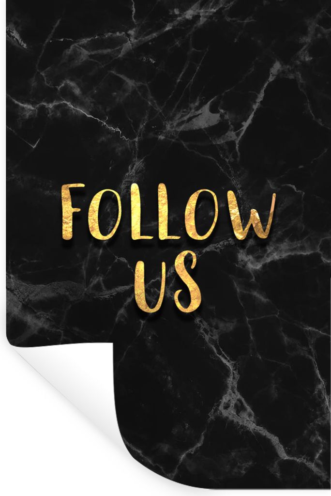 MuchoWow Wandtattoo Wandsticker Wandaufkleber Soziale Medien - Instagram - Gold - Marmor 40x60 cm Selbstklebend und Repositionierbar - Wierderver...