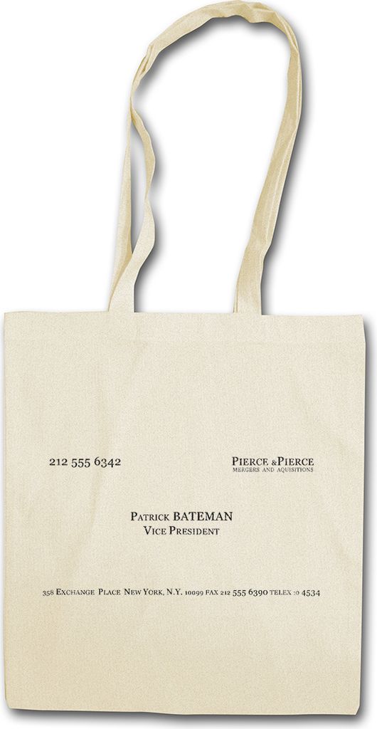 Urban Backwoods Patrick Bateman Card, Stofftasche, Farbe: Beige