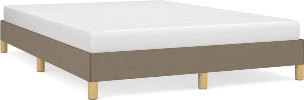 vidaXL Bettgestell ohne Matratze Taupe 140x190 cm Stoff