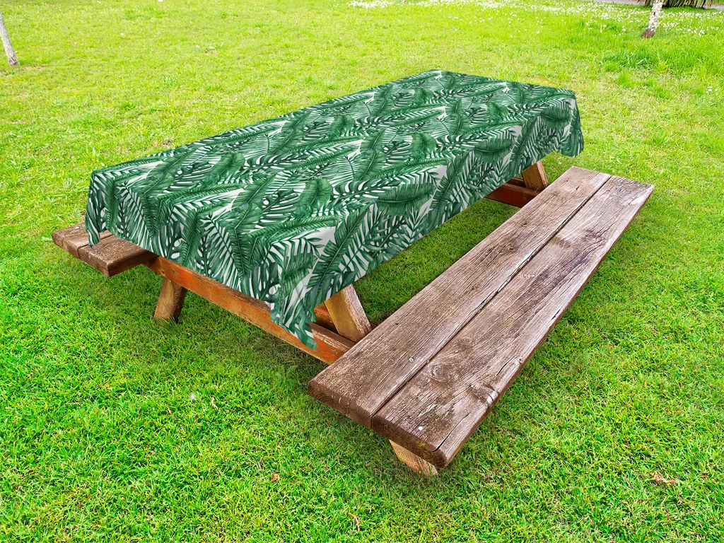 Tovaglia Rettangolare 145x305 cm Foglie di Palma - ABAKUHAUS Outdoor