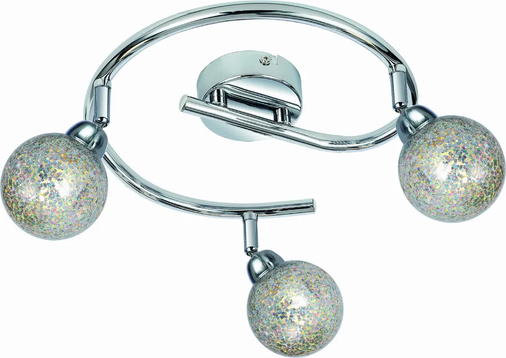 Plafonnier chic KALEIDOSCOPE chrome pour éclairage central de séjour