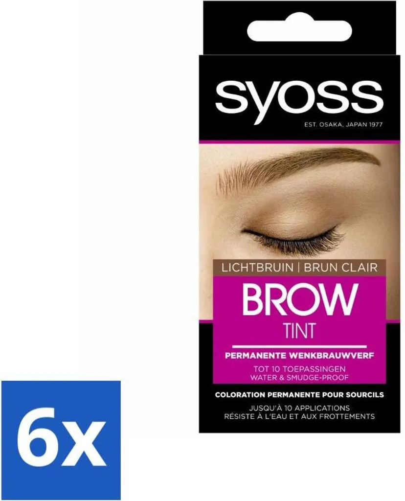 Syoss Brow Tint Castano Chiaro - Pack Risparmio 6x per Sopracciglia