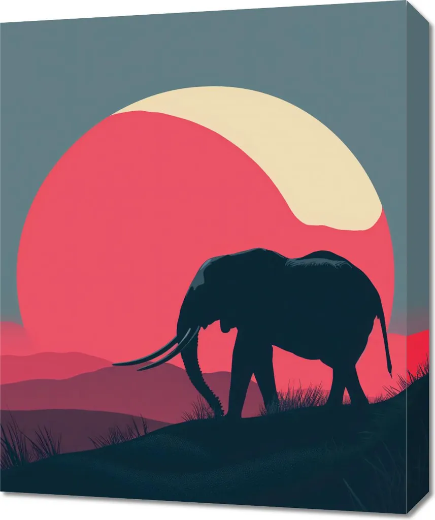 Tableau 50 x 60 cm Éléphant près de Czerwienia pour Déco Murale Chic
