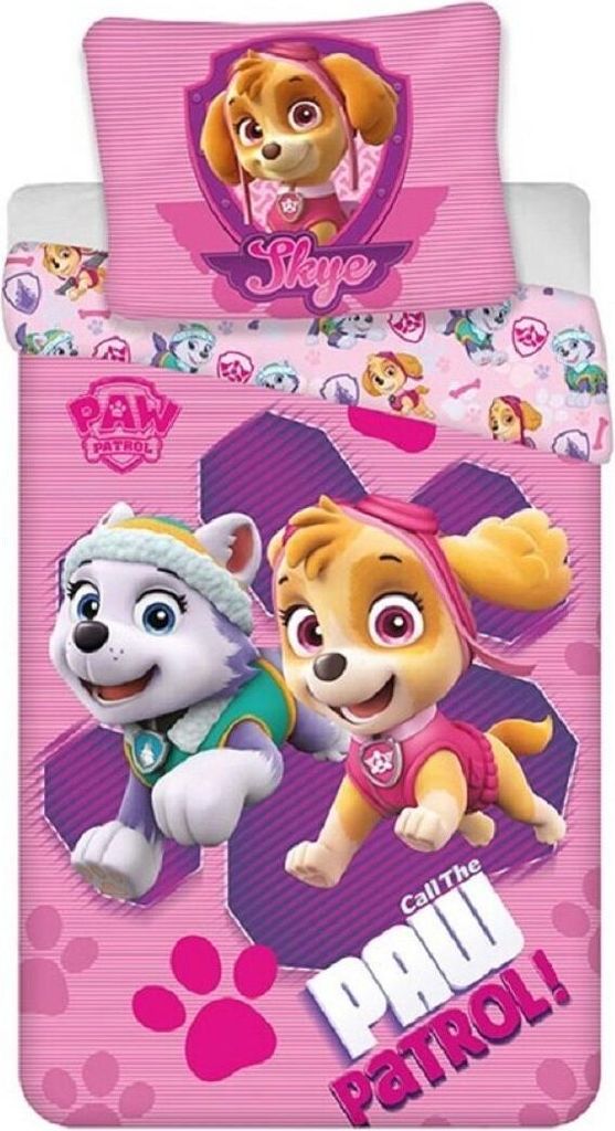 Paw Patrol Bettbezug Skye und Everest Pink 140 x 200 cm - Produktbild 