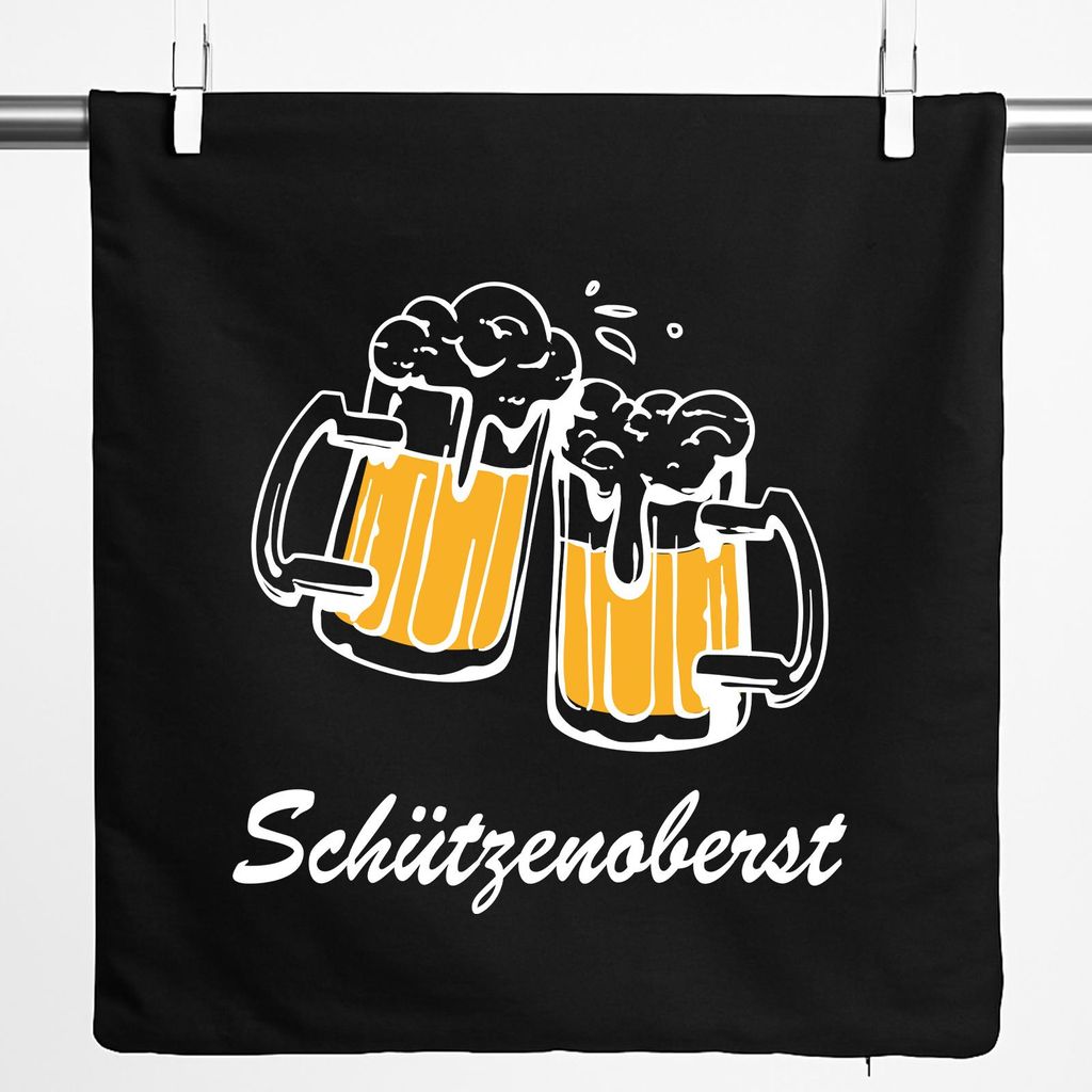 Huuraa Kissenbezug Schützenoberst Schützenfest 40x40cm Black Baumwolle Dekokissenbezug Geschenkidee