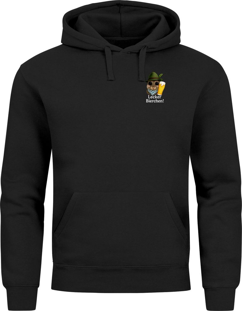Hoodie Herren für das Lecker Bierchen Trachten Hamster Ersatz Tracht Pullover Volksfest Bierfest Outfit Spruch Lustig Moonworks