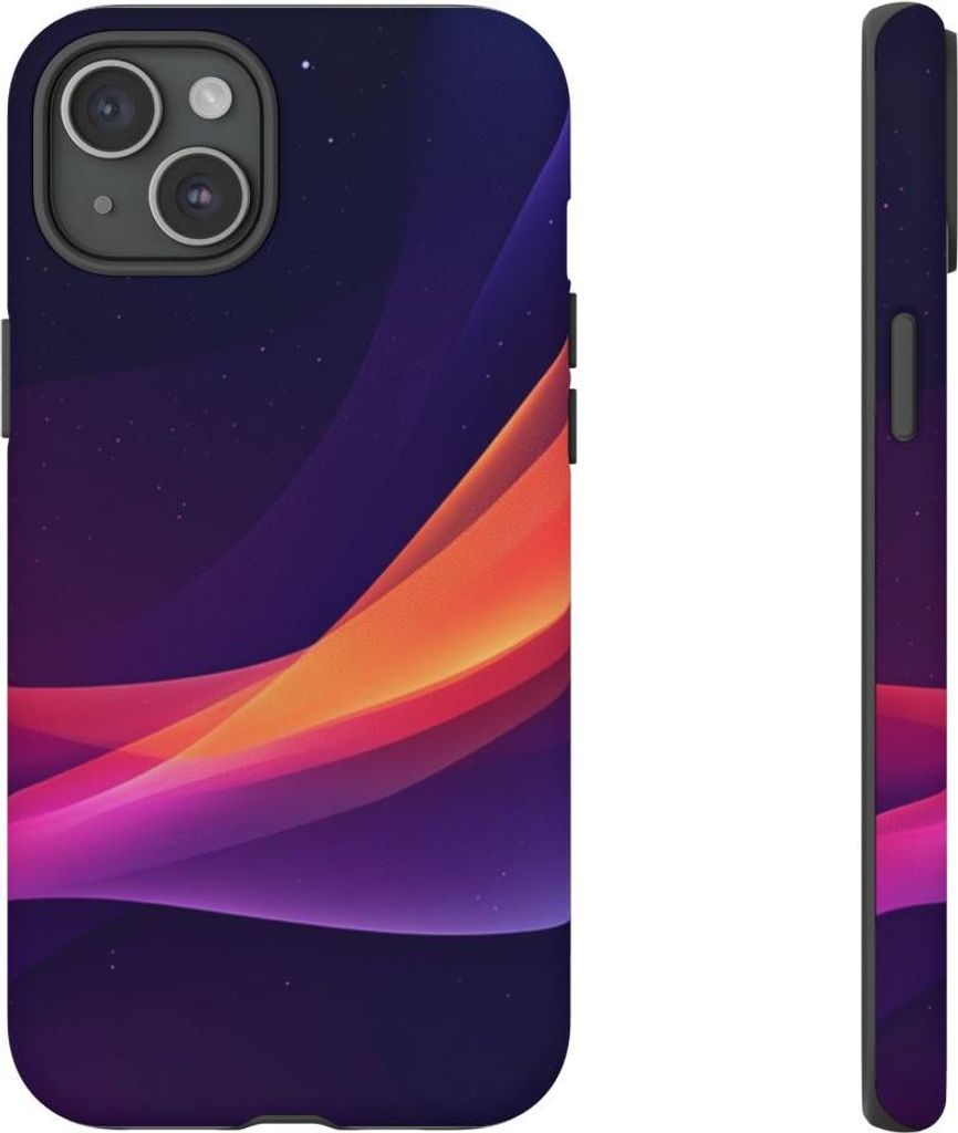 Abstraktes, farbenfrohes Wellenmuster – Handyhülle Kompatibel mit iPhone 15 Plus