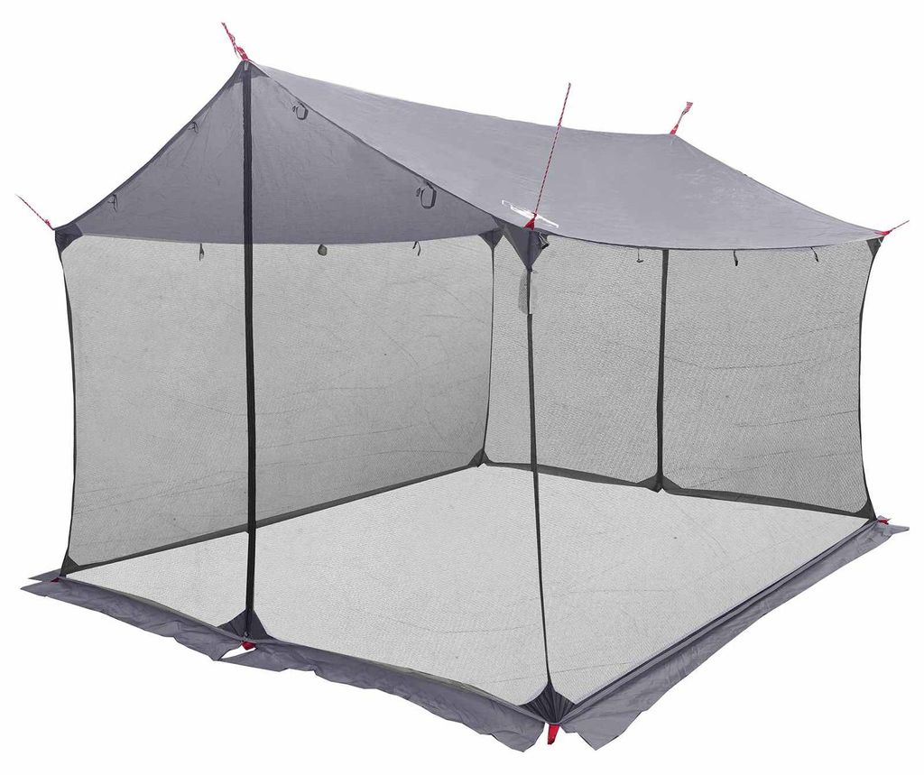 vidaXL Camping-Tarp mit Netzwänden Grau und Orange 340 x 260 x 220 cm