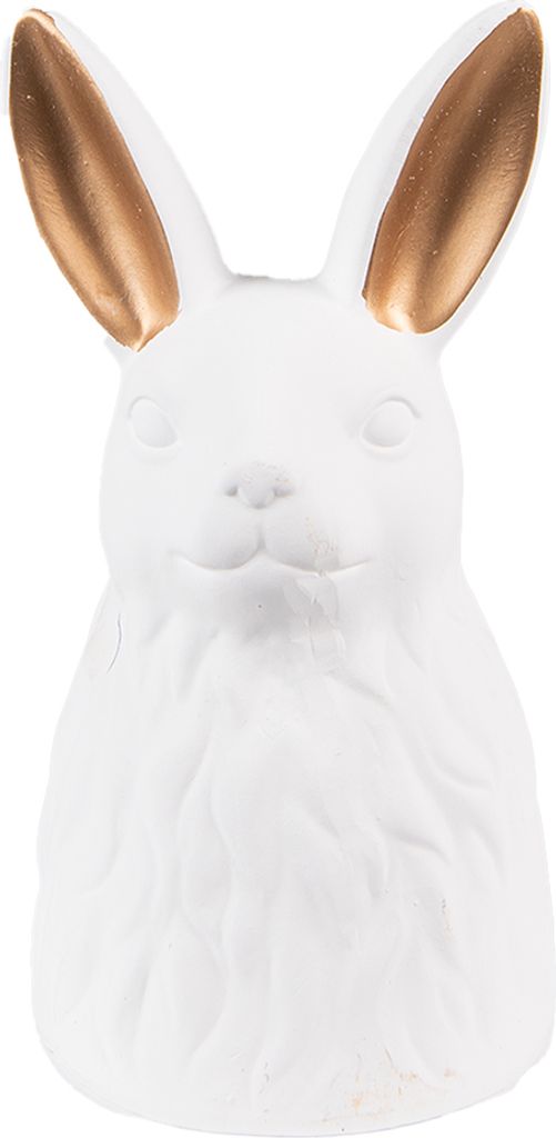 Clayre & Eef Figur Kaninchen 21 cm Weiß Goldfarbig Keramik