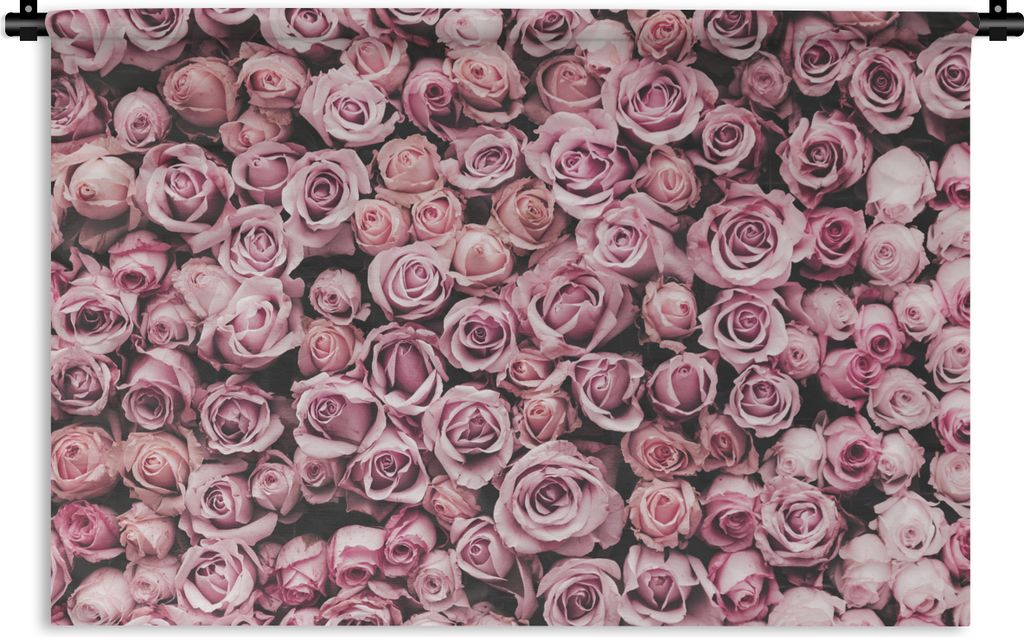 MuchoWow Wandteppich Wandbehang Blumen - Rosen - Natur - Rosa - Botanisch 120x80 cm Tapisserie Dekoration Wandtuch - Wanddekorationen - Wandtücher