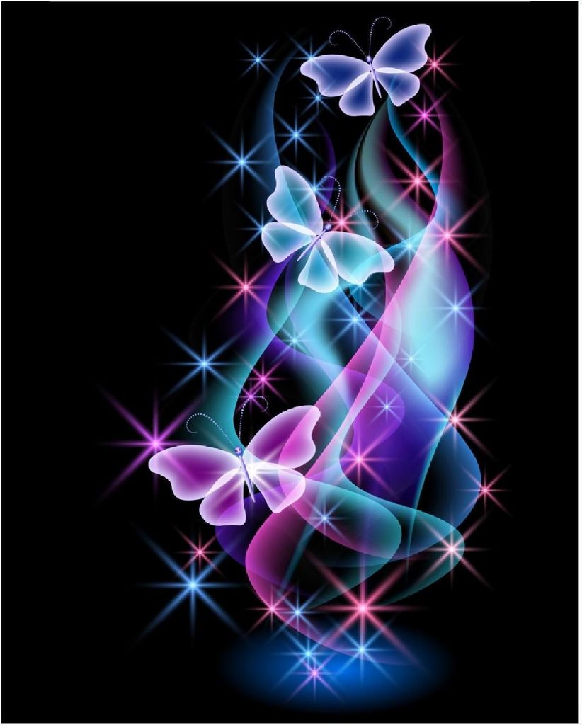 Wallario Poster - Schmetterlinge in bunten, strahlenden Farben, Kunstdruck Größe: 40 x 50 cm