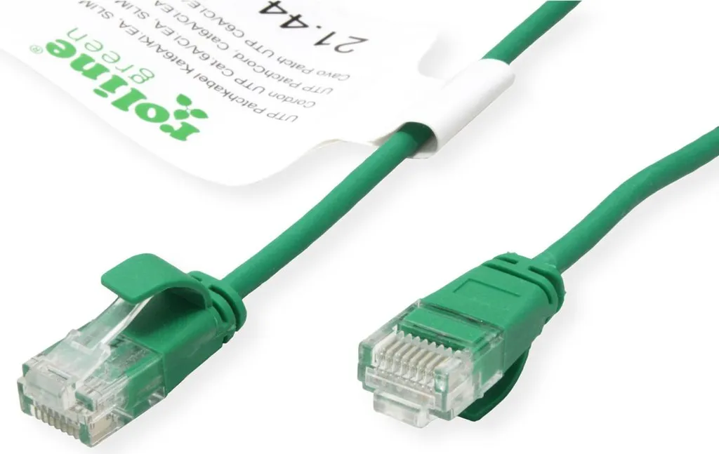 Cavo Ethernet ROLINE Cat.6A Verde 1.5m Slim | Performance e Design - 2