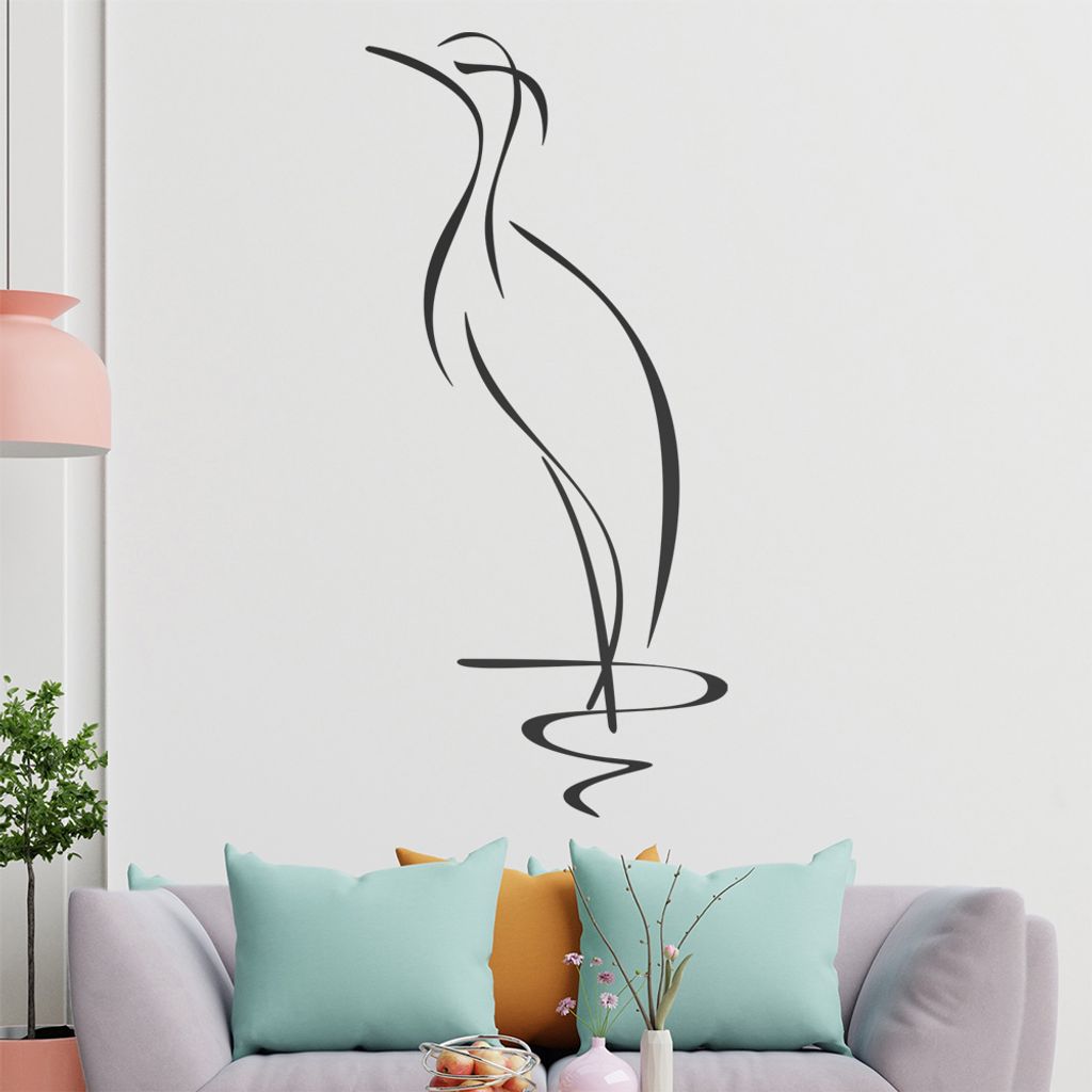 Vogel Linien Wandtattoo in 6 Größen - Wandaufkleber Wall Sticker - Dekoration, Küche, Wohnzimmer, Schlafzimmer, Badezimmer