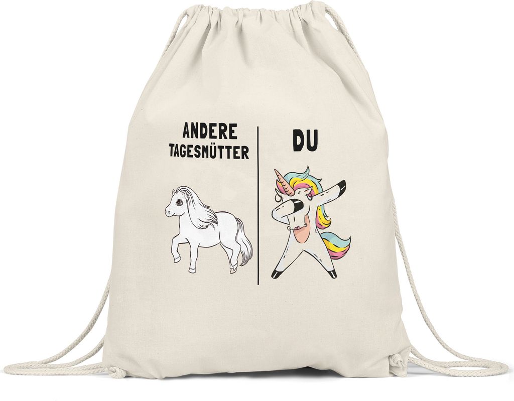 Tagesmutter Turnbeutel Gymsack Kindergarten Abschied Einhorn Lustig Dankeschön & Abschiedsgeschenk Kindergarten Kita