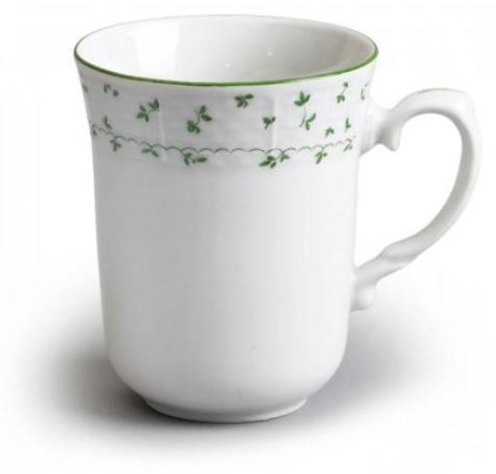 Thun 1794 Natálie, hrnek, 285 ml, zelené lístky, porcelán Thun