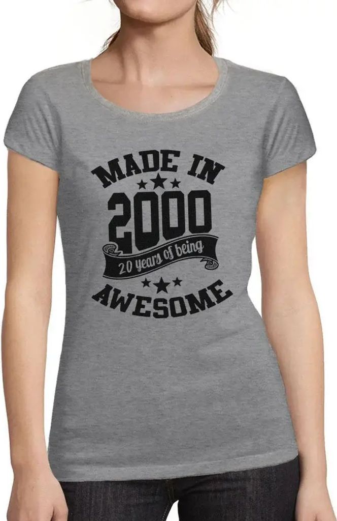 Damen Grafik T-Shirt Hergestellt im Jahr 2000 – 2000 – Geschenk 24. Geburtstag Jahrestag 24 Jahre Jubiläum 24 Jährige Frau Jahrgang 2000