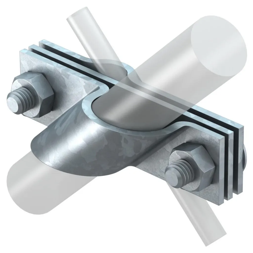 Fixation de terre anticorrosion 2760 25 FT pour conducteur rond et plat