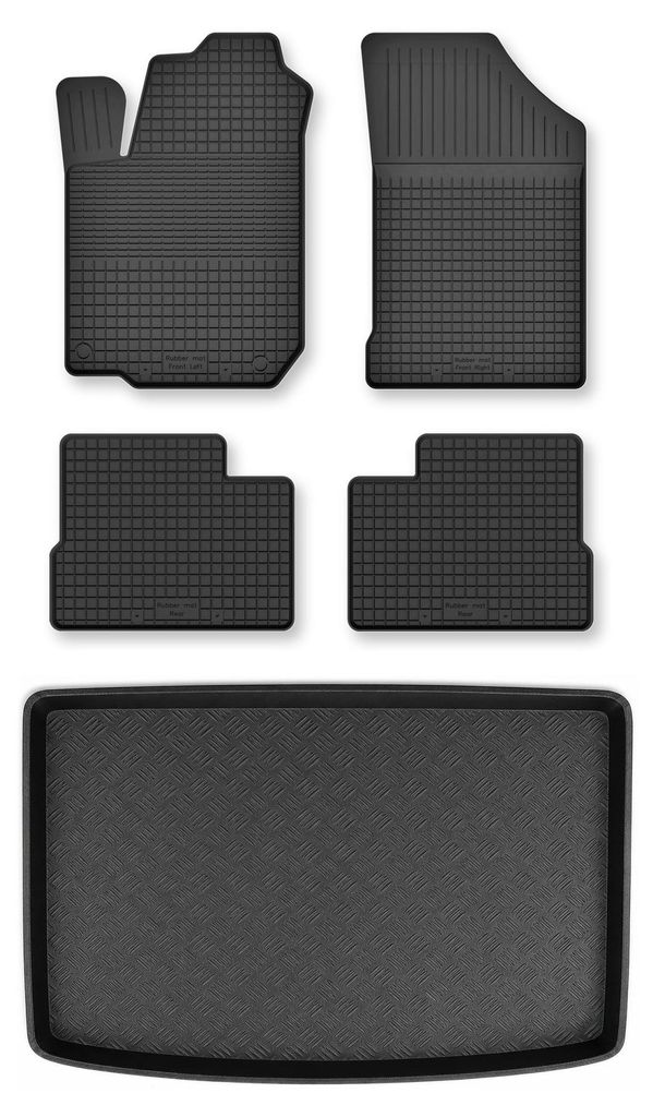 Rubberen automatten + kofferbakmat voor Kia Venga 2009-2017 Productafbeelding 