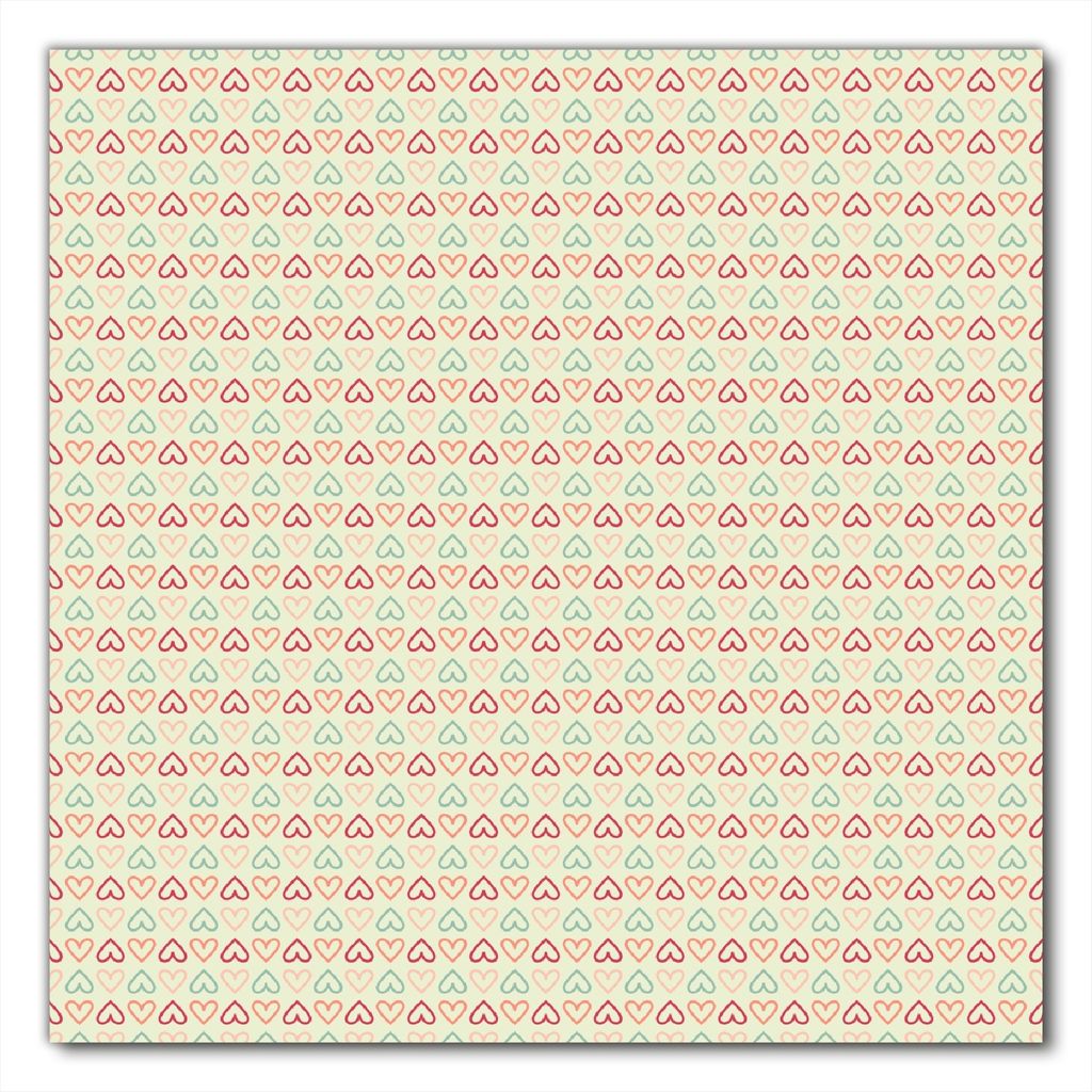 Wallario selbstklebende Möbelfolie/ Tischdecke für Innen und Außen, Größe: 70 x 70 cm - Muster Herzen in rot, gelb und grün, symmetrisch ange...