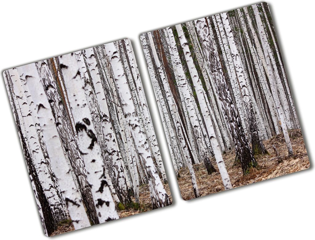 Tulup Glas Herdabdeckplatte - 2x40x52 cm - Glaskeramikkochfeld-Abdeckung Spritzschutz Glasabdeckplatte Kochplattenabdeckung und Schneidebrett - Zwe...