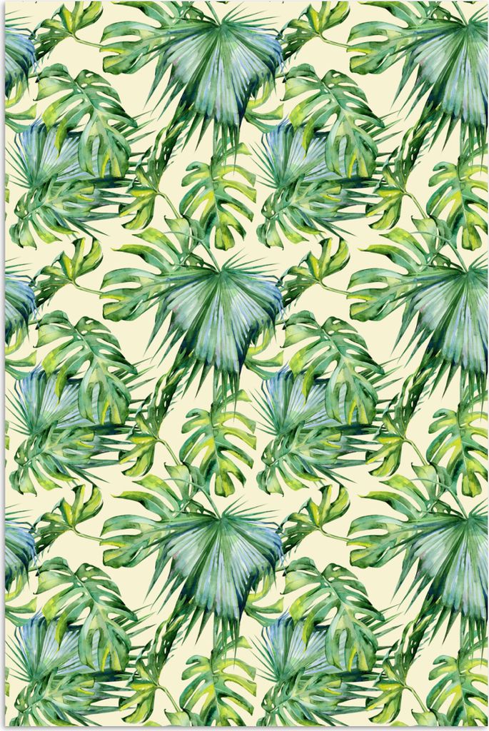 MuchoWow Poster Jahrgang - Muster - Monstera 40x60 cm - Plakate für die Wand - Poster Babyzimmer