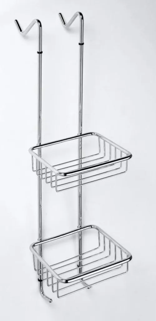 Porte objet de douche à accrocher CYTRO laiton chromé 17x14x70 cm