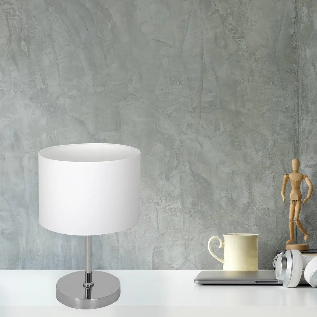 Lampe de table CASINO Milagro chromée blanche E27 40x25cm chic - 4
