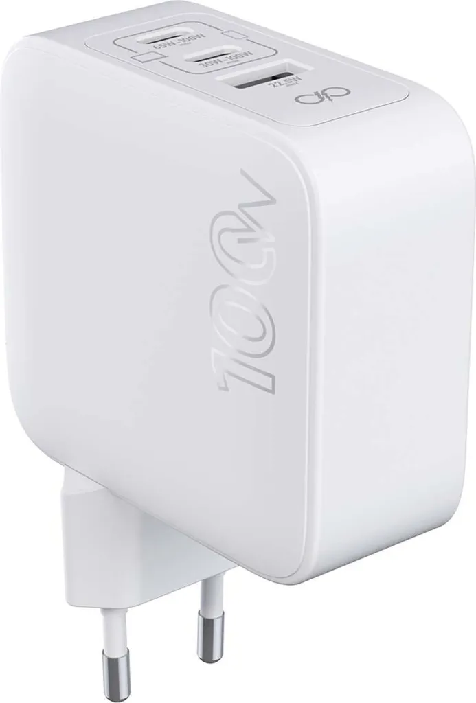 Caricatore GaN 100W Force Power Bianco - USB-C e USB-A PD Fast Charge