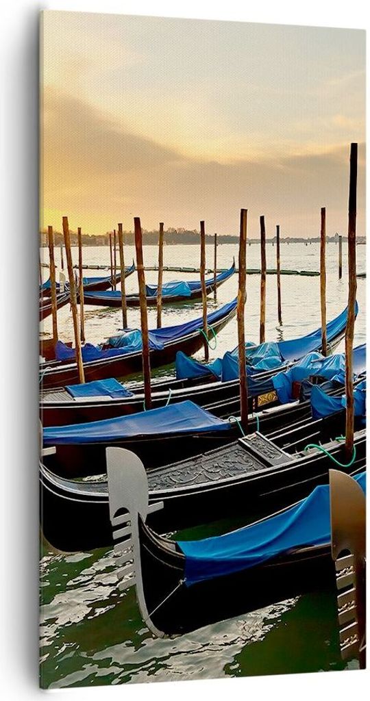 Bild auf Leinwand - Leinwandbild - Venedig Gondel - 65x120cm - Wand Bild - Wanddeko - Wandbilder - Leinwanddruck - Bilder - Kunstdruck - Wanddekora...